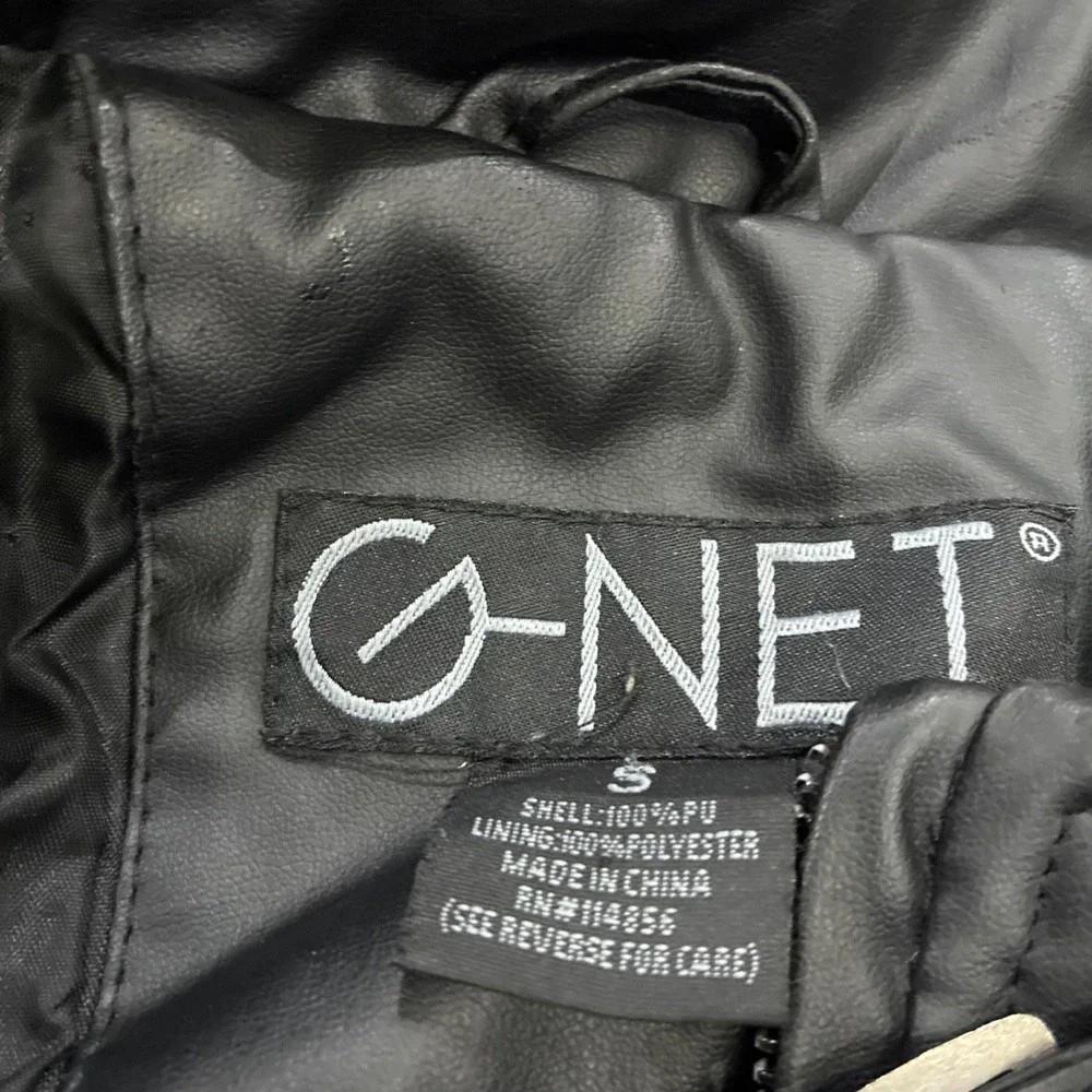 G-Net Men's Faux Leather Jacket 4 Front Pockets Size S Full Zip Black EUC - Picture 5 of 7